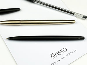 ARIA Ballpoint Pen For BiC - Black Aluminum